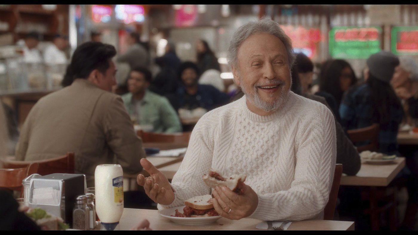This photo provided by Hellmann's shows Hellmann's Super Bowl NFL football spot. (Hellmann's via AP)
