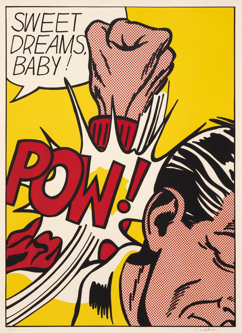 The Art Gallery of Ontario says it has received a significant gift of more than 450 pieces of art from the family of late Toronto art patrons Carol and Morton Rapp. This image shows: Roy Lichtenstein. Pow Sweet Dreams Baby (C 39), from 11 Pop Artists series, 1965. Silkscreen, Art Gallery of Ontario. Gift of Carol and Morton Rapp, 2025. Â© 2025 Estate of Roy Lichtenstein / DACS, London. 2025/449. THE CANADIAN PRESS/Handout - AGO (Mandatory Credit)